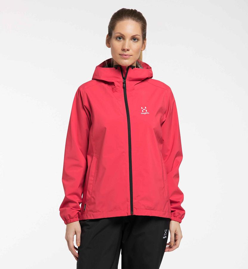 Haglöfs Buteo Windbreaker Red For Womens NCVPM7531 Australia